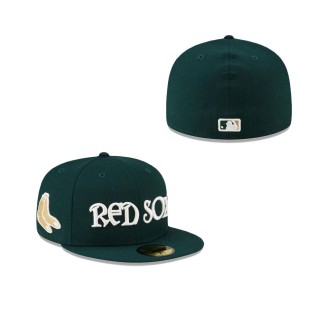 Just Caps Dark Green Wool Boston Red Sox 59FIFTY Fitted Hat