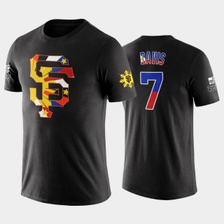 Men's #7 J.D. Davis San Francisco Giants Black 2022 Filipino Heritage Night T-Shirt