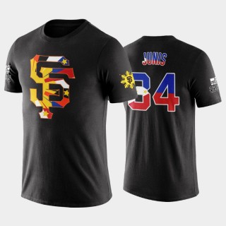 Men's #34 Jakob Junis San Francisco Giants Black 2022 Filipino Heritage Night T-Shirt