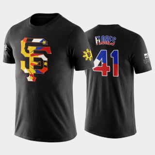 Men's #41 Wilmer Flores San Francisco Giants Black 2022 Filipino Heritage Night T-Shirt