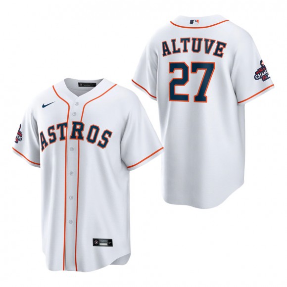 Men's Houston Astros Jose Altuve White 2022 World Series Champions Home Replica Jersey