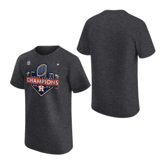 Youth Houston Astros Heather Charcoal 2022 World Series Champions Locker Room T-Shirt
