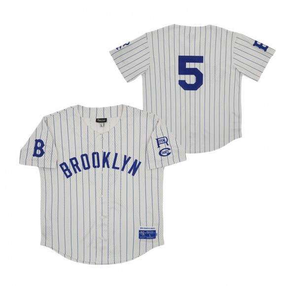 #5 Brooklyn Royal Giants Mesh Button-Down Replica Jersey Cream
