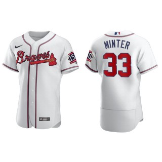 Men's A.J. Minter Atlanta Braves Nike White Home 2021 World Series 150th Anniversary Jersey
