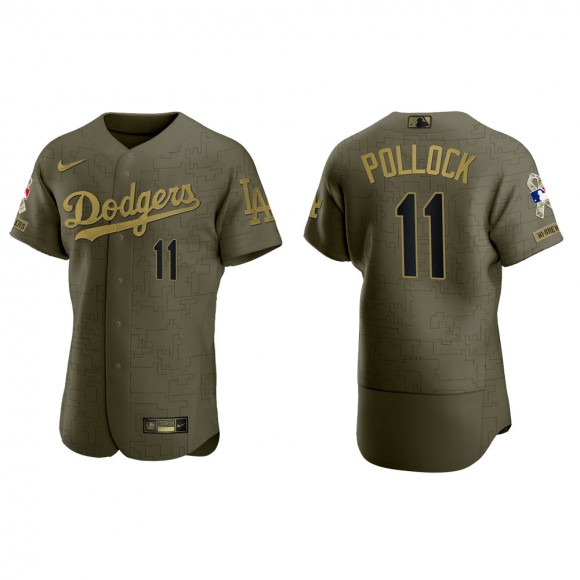 A.J. Pollock Los Angeles Dodgers Salute to Service Green Jersey