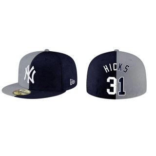 Aaron Hicks New York Yankees Navy Gray Split Hat