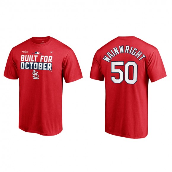 Adam Wainwright Cardinals Red 2021 Postseason Locker Room T-Shirt
