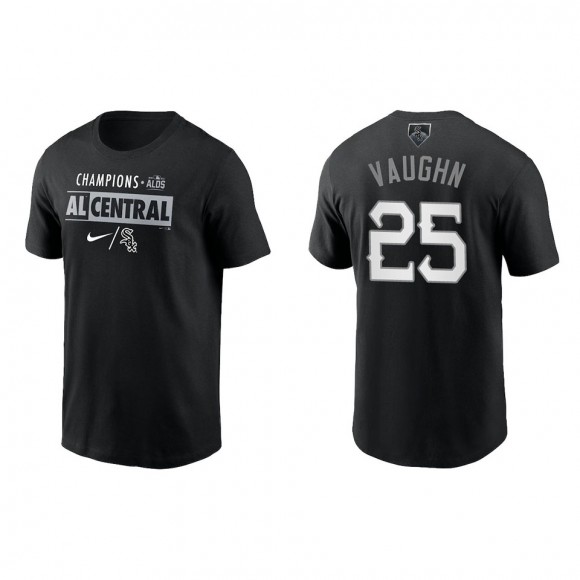 Andrew Vaughn White Sox Black 2021 AL Central Division Champions T-Shirt