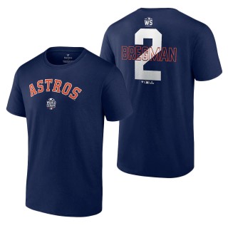 Men's Houston Astros Alex Bregman Navy 2021 World Series Bound Closer Name & Number T-Shirt