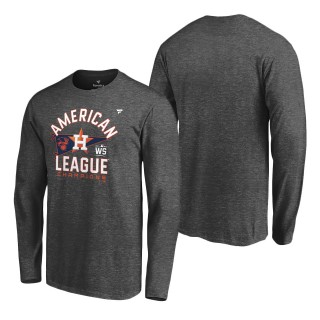 Men's Houston Astros Heathered Charcoal 2021 American League Champions Locker Room Long Sleeve T-Shirt