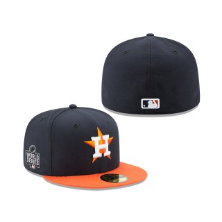 Men's Houston Astros Navy Orange 2021 World Series Bound Road Sidepatch 59FIFTY Fitted Hat