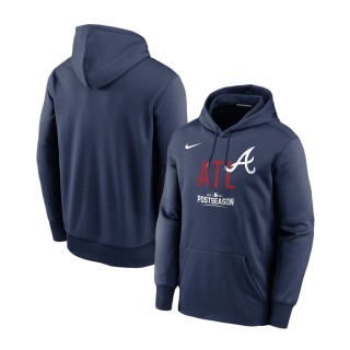 Atlanta Braves Navy 2021 Postseason Authentic Collection Dugout Pullover Hoodie