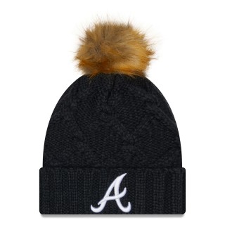 Atlanta Braves Women's Luxe Cuffed Knit Hat with Pom Navy