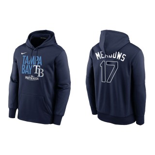Austin Meadows Tampa Bay Rays Navy 2021 Postseason Authentic Collection Dugout Pullover Hoodie