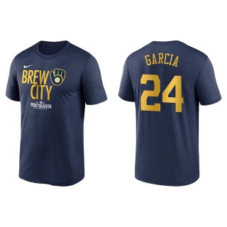 Avisail Garcia Milwaukee Brewers Navy 2021 Postseason Authentic Collection Dugout T-Shirt