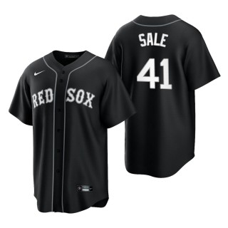 Red Sox Chris Sale Black White 2021 All Black Fashion Replica Jersey