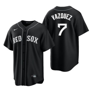 Red Sox Christian Vazquez Black White 2021 All Black Fashion Replica Jersey