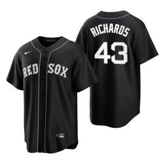 Red Sox Garrett Richards Black White 2021 All Black Fashion Replica Jersey