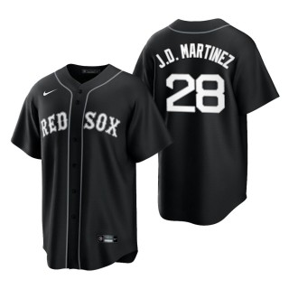 Red Sox J.D. Martinez Black White 2021 All Black Fashion Replica Jersey