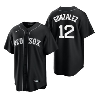Red Sox Marwin Gonzalez Black White 2021 All Black Fashion Replica Jersey