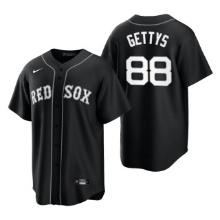 Red Sox Michael Gettys Black White 2021 All Black Fashion Replica Jersey