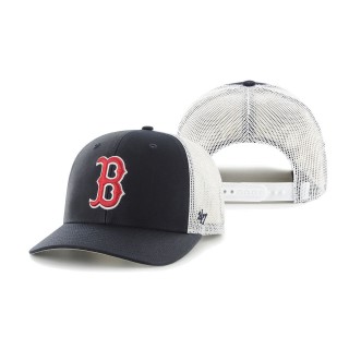Red Sox Primary Logo Trucker Snapback Hat Navy White