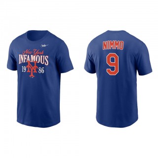 Brandon Nimmo New York Mets Royal 1986 World Series 35th Anniversary Infamous T-Shirt