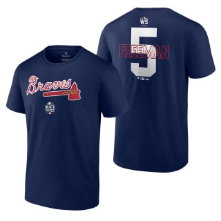 Men's Atlanta Braves Freddie Freeman Navy 2021 World Series Bound Big & Tall Closer Name & Number T-Shirt