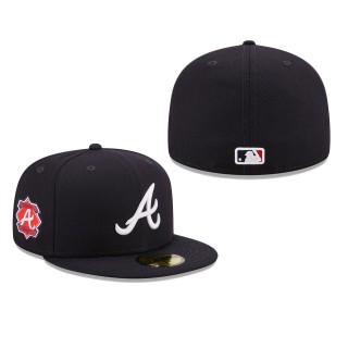 Atlanta Braves Logo Side 59FIFTY Fitted Hat Navy