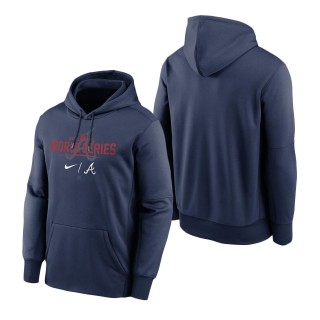 Men's Atlanta Braves Navy 2021 World Series Bound Authentic Collection Dugout Pullover Hoodie