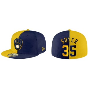 Brent Suter Brewers Gold Navy Split 59FIFTY Hat
