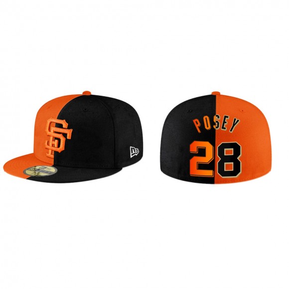 Buster Posey Giants Orange Black Split 59FIFTY Hat
