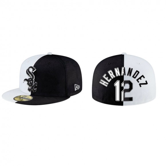 Cesar Hernandez White Sox White Black Split 59FIFTY Hat