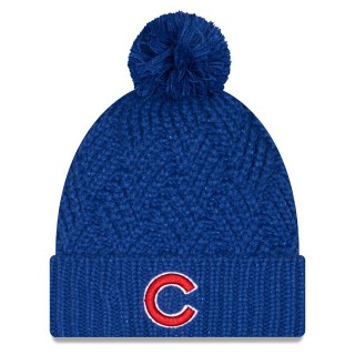 Chicago Cubs Women's Brisk Cuffed Knit Hat with Pom Royal