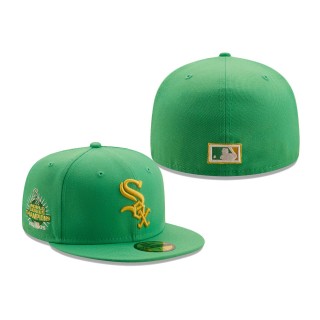 Chicago White Sox 2005 World Series Side Patch Yellow Undervisor 59FIFTY Fitted Hat Kelly Green