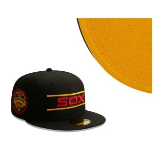 Chicago White Sox 75th Anniversary Gold Undervisor 59FIFTY Cap Black