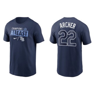 Chris Archer Rays Navy 2021 AL East Division Champions T-Shirt