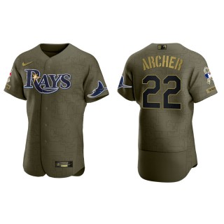 Chris Archer Tampa Bay Rays Salute to Service Green Jersey