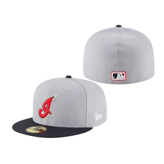 Indians Cooperstown Collection Logo 59FIFTY Fitted Hat Gray