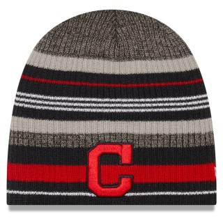 Cleveland Indians Striped Beanie Hat Navy