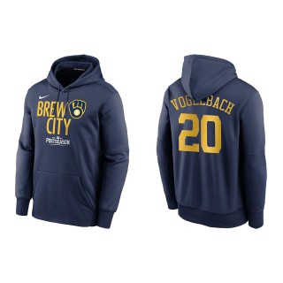 Daniel Vogelbach Milwaukee Brewers Navy 2021 Postseason Authentic Collection Dugout Pullover Hoodie