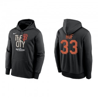 Darin Ruf San Francisco Giants Black 2021 Postseason Authentic Collection Dugout Pullover Hoodie