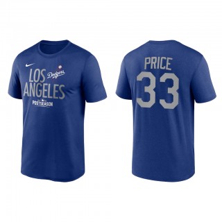 David Price Los Angeles Dodgers Royal 2021 Postseason Authentic Collection Dugout T-Shirt
