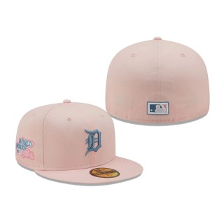 Detroit Tigers 1984 World Series Sky Undervisor 59FIFTY Fitted Hat Pink