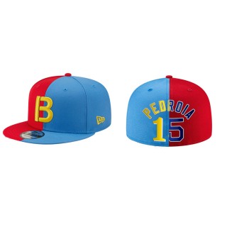 Dustin Pedroia Red Sox Red Blue Split 59FIFTY Hat