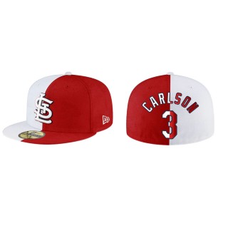 Dylan Carlson Cardinals Red White Split 59FIFTY Hat