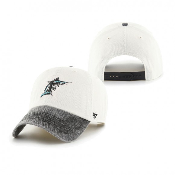 Florida Marlins Apollo Two-Tone Cleanup Snapback Hat White Black