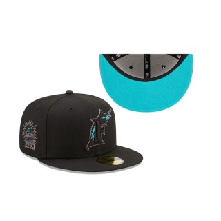 Florida Marlins 1993 Inaugural Season Blackout Pop Undervisor 59FIFTY Fitted Hat Black