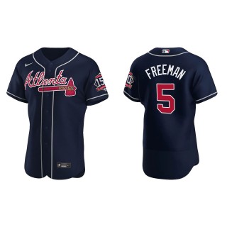 Men's Freddie Freeman Atlanta Braves Nike Navy Alternate 2021 World Series 150th Anniversary Jersey
