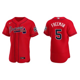 Men's Freddie Freeman Atlanta Braves Nike Red Alternate 2021 World Series 150th Anniversary Jersey